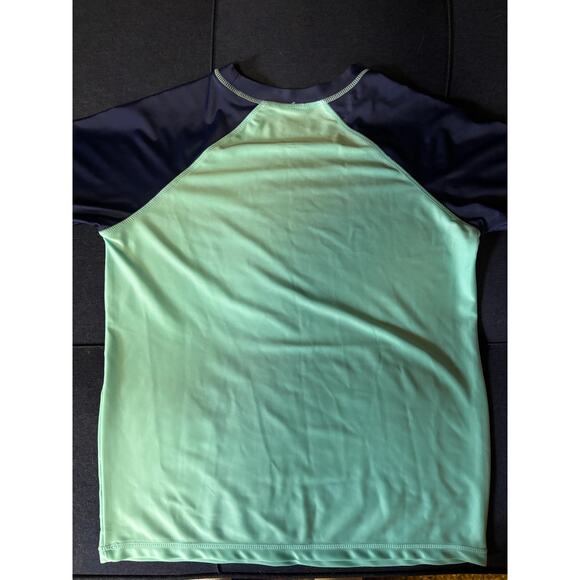 Boys Rashguard Size M (10/12) Navy and Aqua - Picture 1 of 2